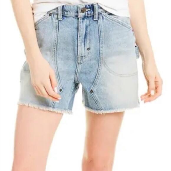 Current/Elliot The Goldmine Dream Water High Rise Light Wash Shorts - Picture 1 of 10